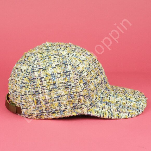 Emotionally Unavailable x Playboy Hat Mens M Yellow Multi Cotton Blend Tweed - Picture 3 of 7